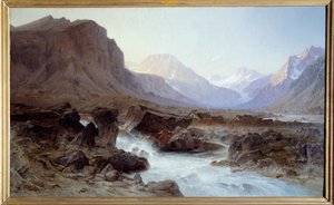 La Berarde en Oisans. Pintura por Laurent Guetal (1841-1892) de Laurent Guétal