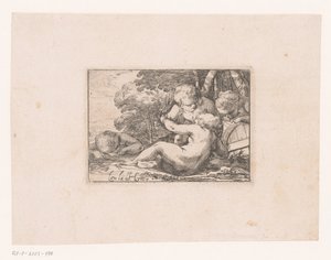 Bacanal com putti bêbado de Laurent de La Hire