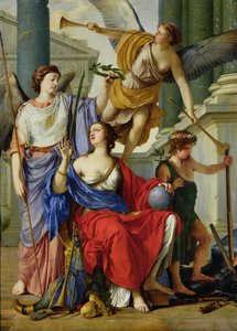 Alegoria da Regência de Ana da Áustria (1601-1666) 1648 de Laurent de la Hyre