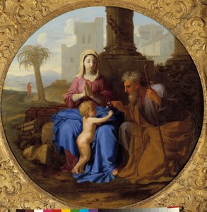 Virgem e Criança com Pintura de São José de Laurent de La Hyre (1606-1656) de Laurent de la Hyre