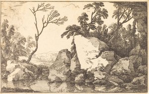Uma lagoa rochosa de Laurent de la Hyre