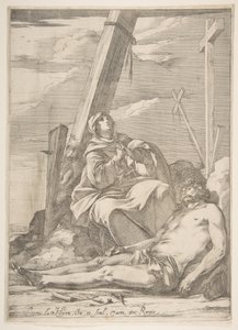 Cristo e a Virgem ao pé da cruz. de Laurent de la Hyre