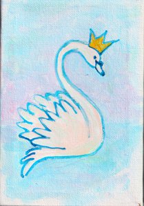 Swan King, 2025 (acrílico sobre tela) de Laurie Michaels