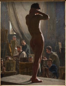Nu masculino no estúdio de Bonnat de Laurits Regner Tuxen