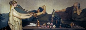 Pompeian Scene or The Siesta - Peinture de Sir Lawrence Alma Tadema (Alma-Tadema)(1836-1912) - 1868 - Óleo sobre tela - 130x360 - Museo del Prado, Madrid de Lawrence Alma Tadema
