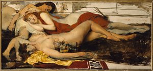 Maenides exausto, c.1873-74 de Lawrence Alma Tadema