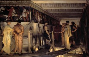 Pheidias e o friso do Pártenon de Lawrence Alma Tadema