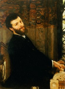Retrato do cantor George Henschel tocando piano de Alma-Tadema, Townshend House, 1879 de Lawrence Alma Tadema