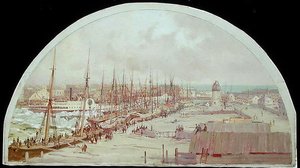 A Grande Inundação de Chicago em 1849 (óleo sobre tela)