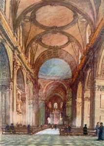 A Nave, olhando para Leste (litografia a cores) de Lawrence Deller