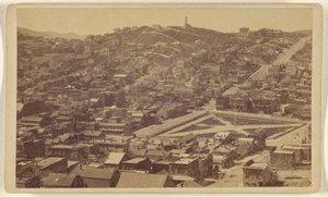 Russian Hill a partir de Telegraph Hill, São Francisco. de Lawrence and Houseworth