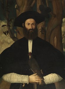 Homem barbudo com um falcão, c.1500