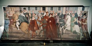 Doge Giacomo Durazzo Grimaldi guiando o Cardeal Francesco Pacheco nas ruas de Genes em 1574 (fresco