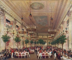 Banquete dado nas Tuileries pelo casamento de Leopoldo I com a Princesa Louise Marie de Orleans de Le Baron Attalin