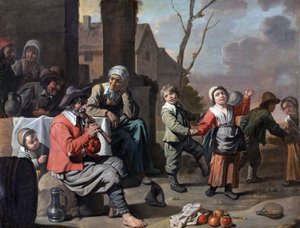 Círculo de Le Nain - Crianças camponesas a dançar, anos 1650FXD