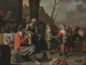 Crianças camponesas dançando, c.1650
