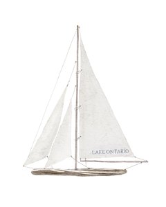 Barco à vela do Lago Ontário, c.2022 (técnica mista) de Leah Straatsma