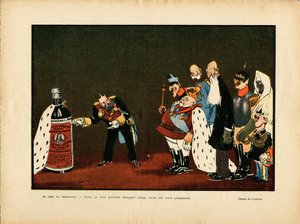 Ilustração de Leal de Camara (1877-1948) em Le Rire, 25/12/09 - Bélgica, Europa, Portugal, Áustria, Alcoolismo Alcoólico, Protocolo - William II, Leopold II, Edward VII, Alfonso XIII, François-Joseph 1er d