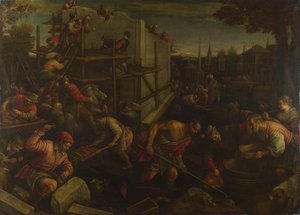 A torre de Babel, ca. 1600 de Leandro Bassano