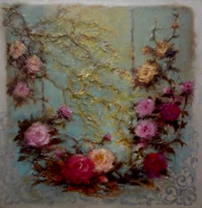 Antique Roses, 2024 (óleo sobre tela) de Lee Campbell