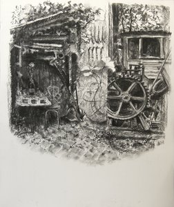 Torta Torta Texturas, 2016, (carvão sobre papel) de Lee Campbell