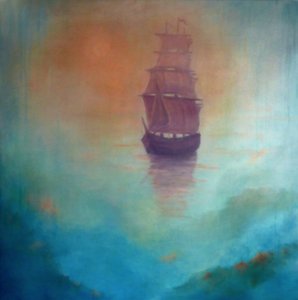 Fata Morgana (navio fantasma), 2020 (óleo sobre tela) de Lee Campbell