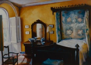 Quarto Dourado 2002 (óleo no painel) Quarto Amarelo de Lee Campbell