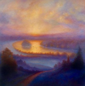 Misty View, 2023 (óleo sobre tela) de Lee Campbell