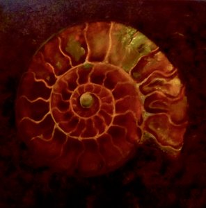 Amonite vermelha/ouro, 2020 de Lee Campbell