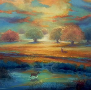 Richmond Park, Verde e Dourado, 2021 de Lee Campbell