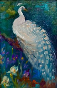 Pavão branco, 2025 (óleo sobre tela) de Lee Campbell