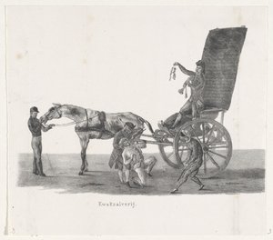 Pastor com um charlatão, 1835
Consulta (título sobre o objecto)
As actuações separadas, que concluíram o desfile realizado por H.H. Students of the Leiden University em 9 de Fevereiro: 1835 (título da série sobre o objecto) de Leendert Springer (I)