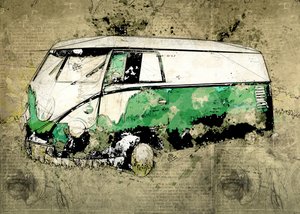 Autocarro Verde Artístico