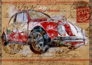 Cartão postal do Fusca clássico