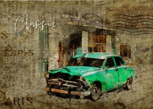 Carro clássico verde de Paris