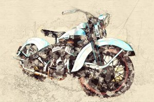 Pintura de Motociclos Clássicos de Lembayung senja studio [Vintage Poster]