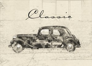 Desenho de um carro clássico vintage
