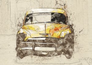 Carro clássico amarelo