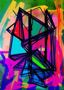 Formas abstratas coloridas de Lembayung senja studio [Vintage Poster]
