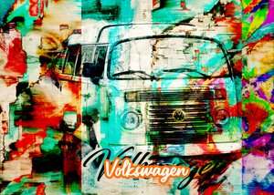 Arte colorida em carrinhas vintage de Lembayung senja studio [Vintage Poster]