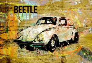 Golden Beetle Clássico de Lembayung senja studio [Vintage Poster]