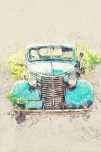 Camião retro azul-petróleo