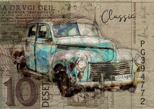 Carro clássico Rusty Teal de Lembayung senja studio [Vintage Poster]