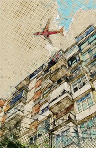Trajetória de voo urbana de Lembayung senja studio [Vintage Poster]