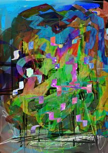 Composição abstrata vibrante