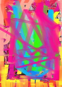 Abstrato geométrico vibrante de Lembayung senja studio [Vintage Poster]