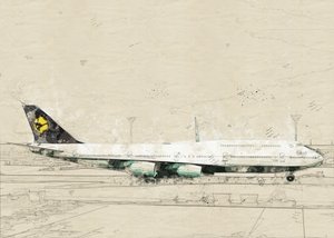 Esboço de aviação vintage de Lembayung senja studio [Vintage Poster]
