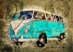 Furgão Azul Vintage