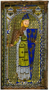Representação da efígie de esmalte de Geoffrey V em seu túmulo na Catedral de Le Mans, 1849. de Lemercier