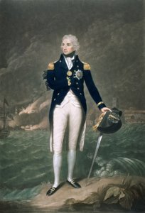 Sir Horatio Nelson, KB, Contra-almirante do Azul, gravado e publicado por William S. Barnard (1774-1849), pub. 1798 (lito colorido)